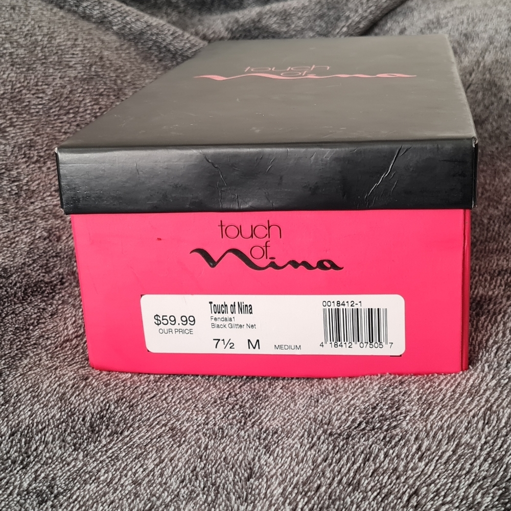 Touch of Nina Fendala 1 Black Glitter Net heels - Picture 9 of 10